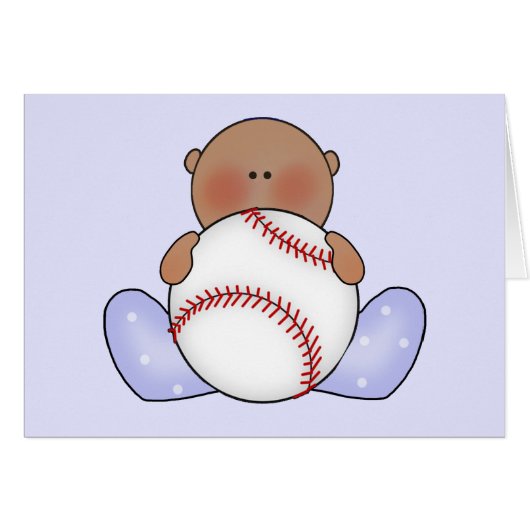 Lil Baseball Baby Boy - Ethnic Blank Card (Vorderseite (Horizontal))