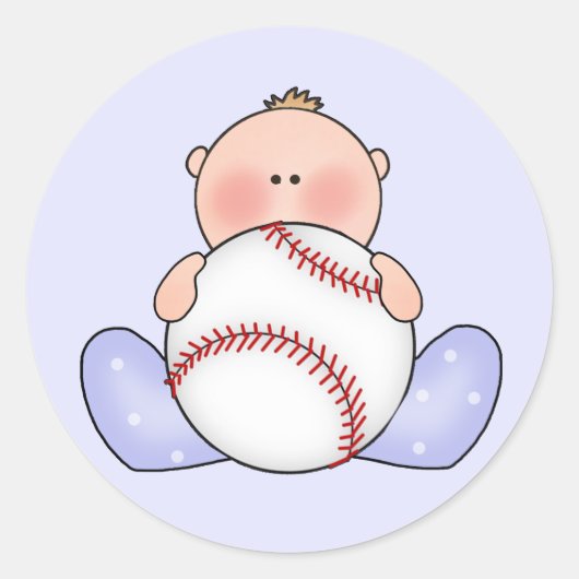 Lil Baseball Baby Boy Runder Aufkleber (Vorderseite)