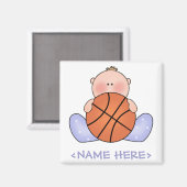 Lil Basketball Baby Boy Magnet (Vorderseite/Rückseite)
