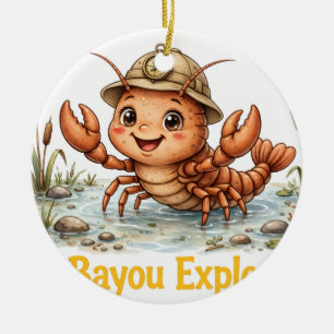 Lil' Bayou Explorers Langusten-Weihnachtsschmuck Keramik Ornament
