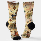 Lil' Bayou Explorers Tiere Pattern Socken (Gewinkelt)