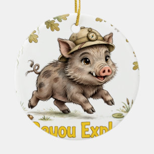 Lil' Bayou Explorers Weihnachts-Schmuck-Eber Keramik Ornament