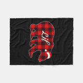Lil Bear Red Kariert Christmas Pajama Bear Familie Fleecedecke (Vorderseite (Horizontal))