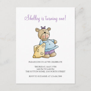 Lil' Bears ・ Baby Girl Yellow Blanke Einladung