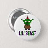 Lil' Beast Goblin Lila und grüner Schriftart Button (Vorne & Hinten)
