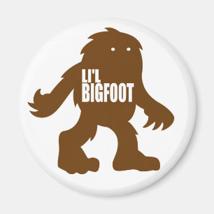 LI'L BIGFOOT entzückendes Logo - niedliches Brown Magnet