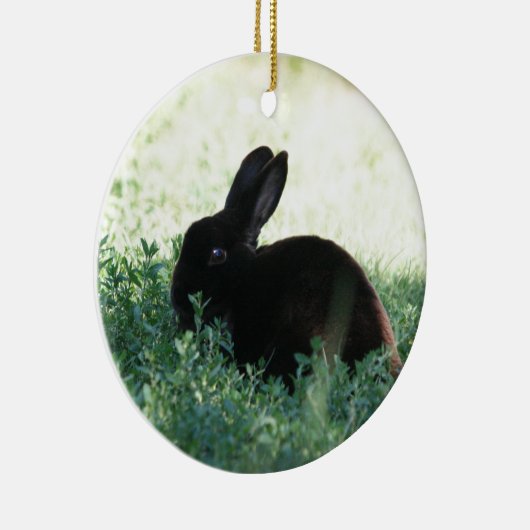 Lil Black Bunny Keramikornament (Rechts)