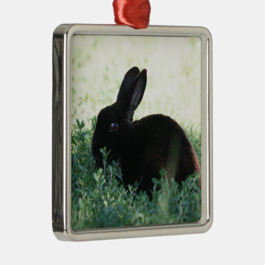 Lil Black Bunny Ornament Aus Metall (Rechts)
