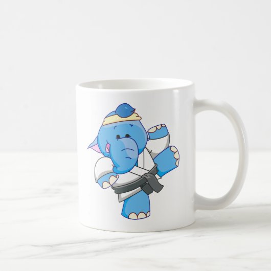 Lil blaues Elefant-Karate Kaffeetasse (Rechts)