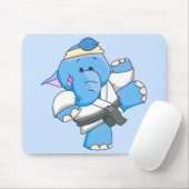 Lil blaues Elefant-Karate Mousepad (Mit Mouse)