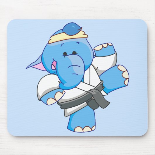 Lil blaues Elefant-Karate Mousepad (Vorne)