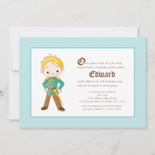 Li'l Blonde Prince Royal zum Geburtstag Einladung (Vorderseite)