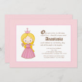 Li'l Blonde Princess Royal Einladung zum Geburtsta (Vorne/Hinten)