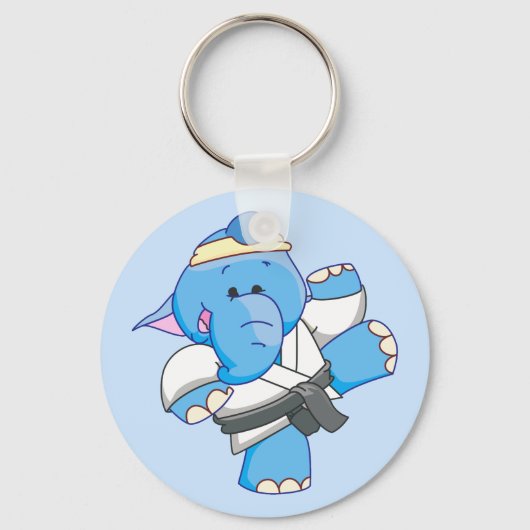 Lil Blue Elephant Karate Schlüsselanhänger (Vorderseite)