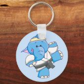 Lil Blue Elephant Karate Schlüsselanhänger (Vorderseite)