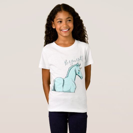 Lil Blue Palomino Unicorn (Seien Sie selbst) T-Shirt (Vorne ganz)