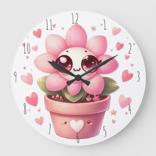 Lil' Blume Wall Clock Große Wanduhr (Vorderseite)