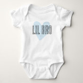 Lil Bro Blue Heart Matching Sibling Family Baby Strampler (Vorderseite)