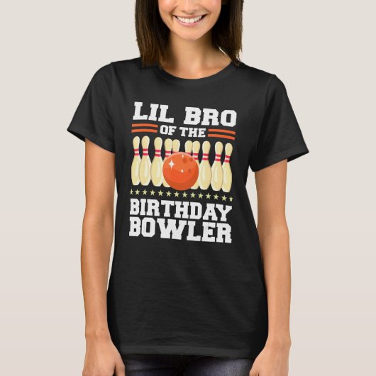 Lil Bro des Bowler Bday Bowling Party T-Shirt (Vorderseite)
