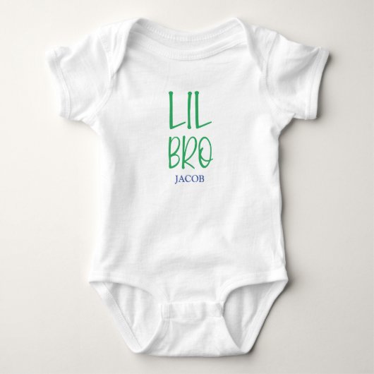 Lil Bro Sibling Name Baby Strampler (Vorderseite)