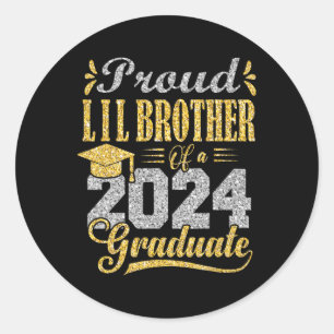 Lil Bruder eines Absolventen 2024 Runder Aufkleber