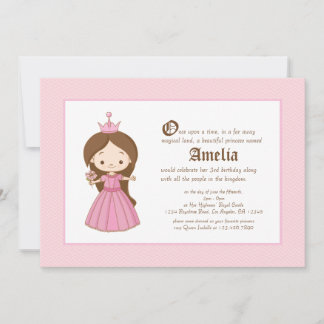 Li'l Brünett Prinzessin Royal zum Geburtstag Einla Einladung