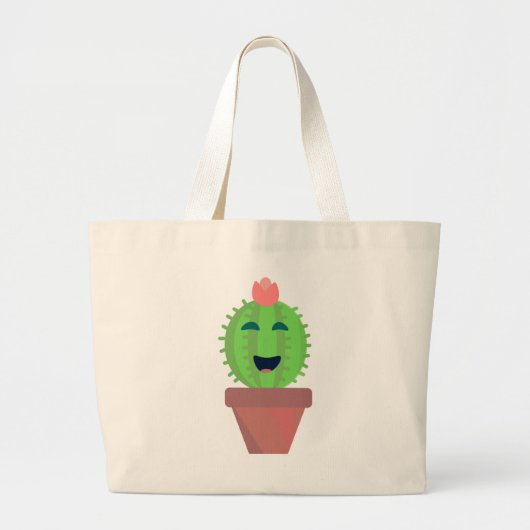 Lil Cactus Niedlich Cartoon Sukkulent Design Jumbo Stoffbeutel (Vorne)