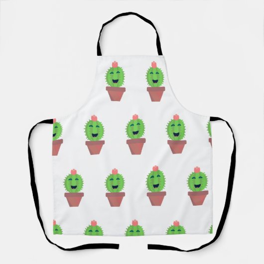 Lil Cactus Niedlich Cartoon Sukkulent Fun Art Schürze (Vorderseite)