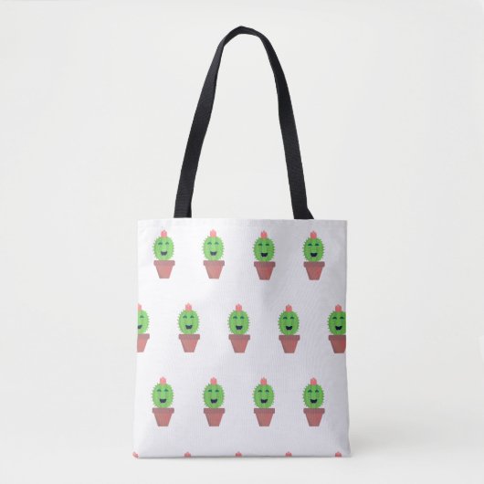 Lil Cactus Niedlich Cartoon Sukkulentes Muster Tasche (Vorderseite)