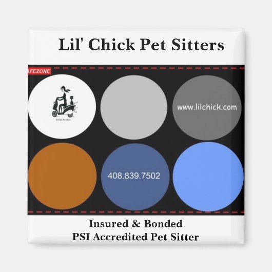 Lil' Chick Pet Sitters, Versicherte & BondedPSI Ac Magnet (Vorne)