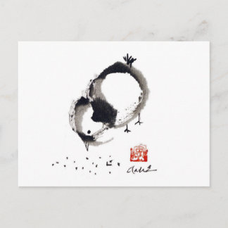 Lil Chick, Sumi-e von Andrea Erickson Postkarte