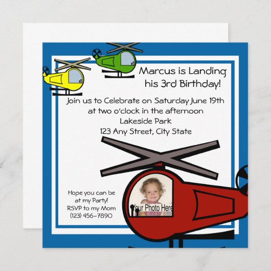 Lil' Chopper Einladung (Vorne/Hinten)