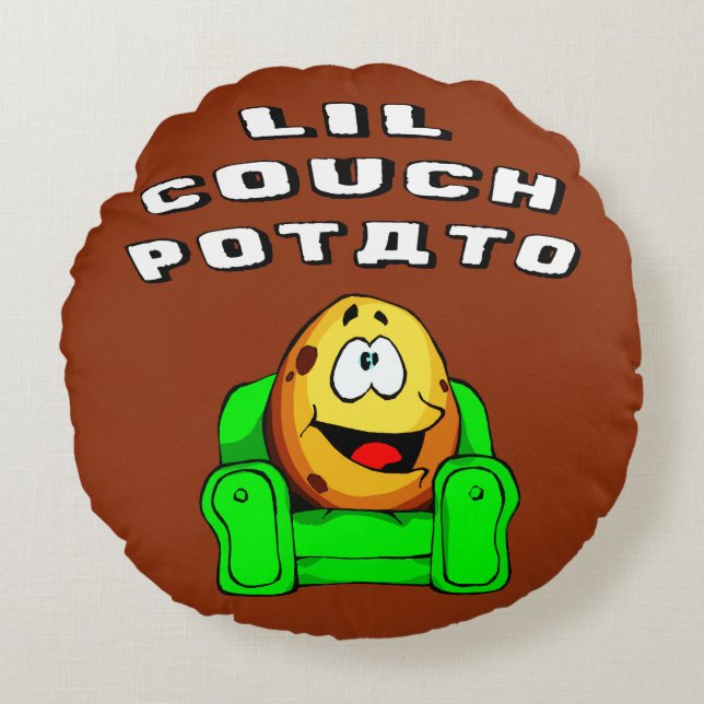 Lil Couch Potato Rundes Kissen (Vorderseite)