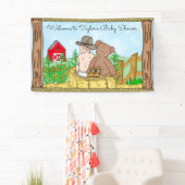 Lil' Cowboy and Teddy Bear Baby Shower Banner (Insitu)