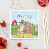 Lil' Cowboy and Teddy Bear Baby Shower Serviette (Beispiel)