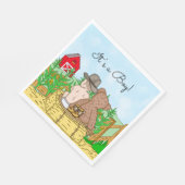 Lil' Cowboy and Teddy Bear Baby Shower Serviette (Ecke)