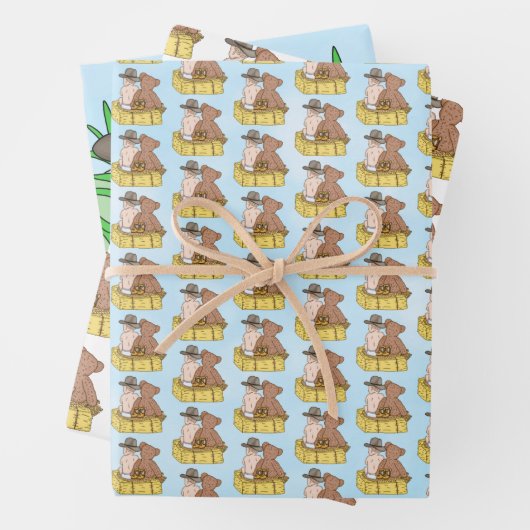 Lil' Cowboy and Teddy Bear Boy's Baby Shower Geschenkpapier Set