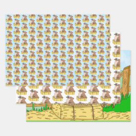 Lil' Cowboy and Teddy Bear Boy's Baby Shower Geschenkpapier Set