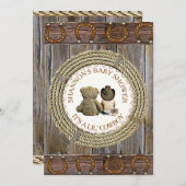 Lil' Cowboy Boy Country and Western Babydusche Einladung (Vorne/Hinten)