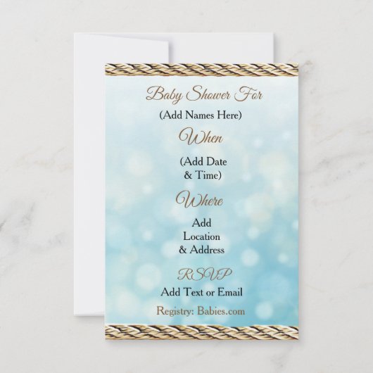 Lil' Cowboy Boy Country and Western Babydusche Einladung (Rückseite)