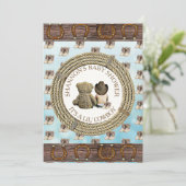 Lil' Cowboy Boy Country and Western Babydusche Einladung (Stehend Vorderseite)