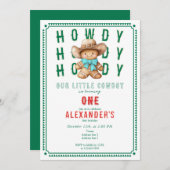 Lil Cowboy Gingerbrett Weihnachten Jedes Alter Geb Einladung (Vorne/Hinten)