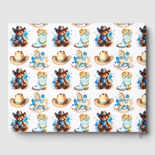 Lil' Cowboy Personalisiert Boy's Baby Shower Gästebuch (Rückseite)