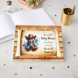 Lil' Cowboy Personalisiert Boy's Baby Shower Gästebuch