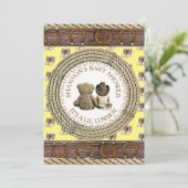 Lil' Cowboy Rustikales Land und Western Babydusche Einladung (Stehend Vorderseite)