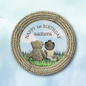 Lil' Cowboy und Teddy Bear Boy's First Birthday Pappteller