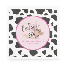 Lil' Cowgirl Babydusche Napkins - Redhead