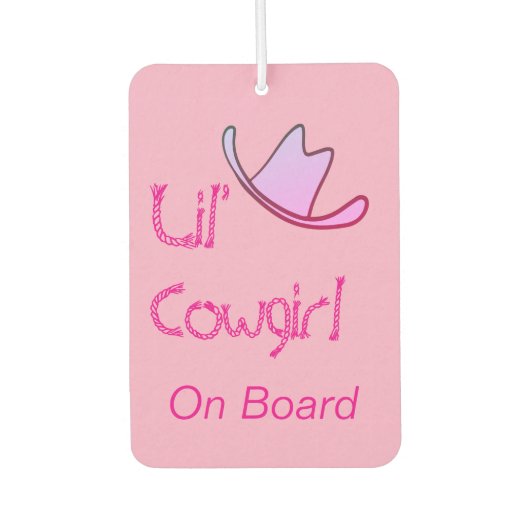 Lil' Cowgirl On Board Western Baby Autolufterfrischer (Vorderseite)