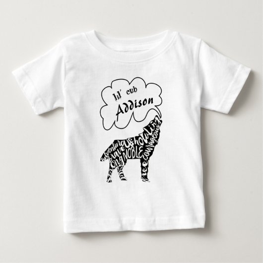 Lil' Cub Dein Kind mit Wolf und Nam Baby T-shirt (Vorderseite)