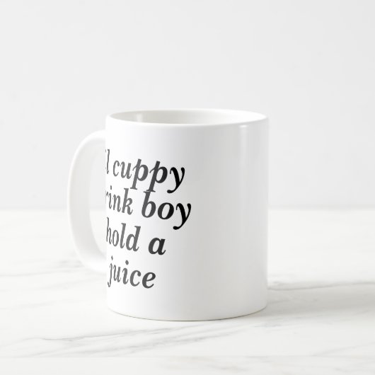 lil cuppy Getränk-Jungengriff eine Saft-Tasse Kaffeetasse (Vorderseite Links)